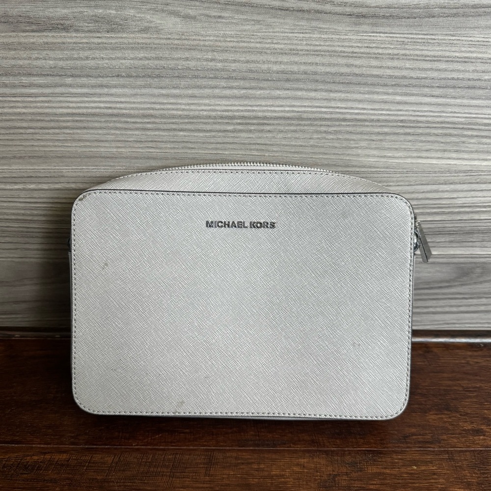 Michael Kors Saffiano Leather Grey Crossbody Bag